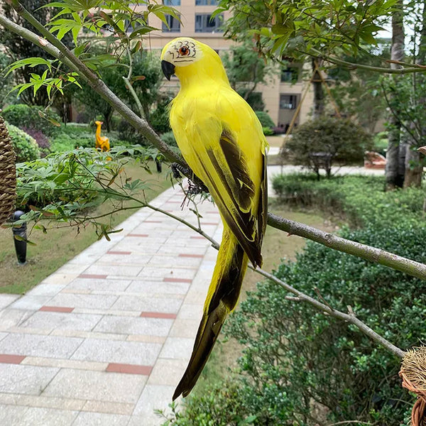 Live Parrot Garden Ornament for Outdoor Elegance