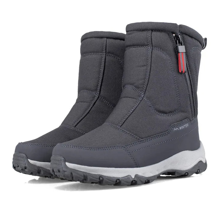 Carl - Slip-resistant fleece-lined snow boots with side zipper