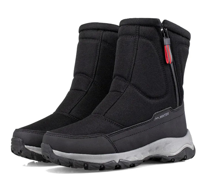 Carl - Slip-resistant fleece-lined snow boots with side zipper