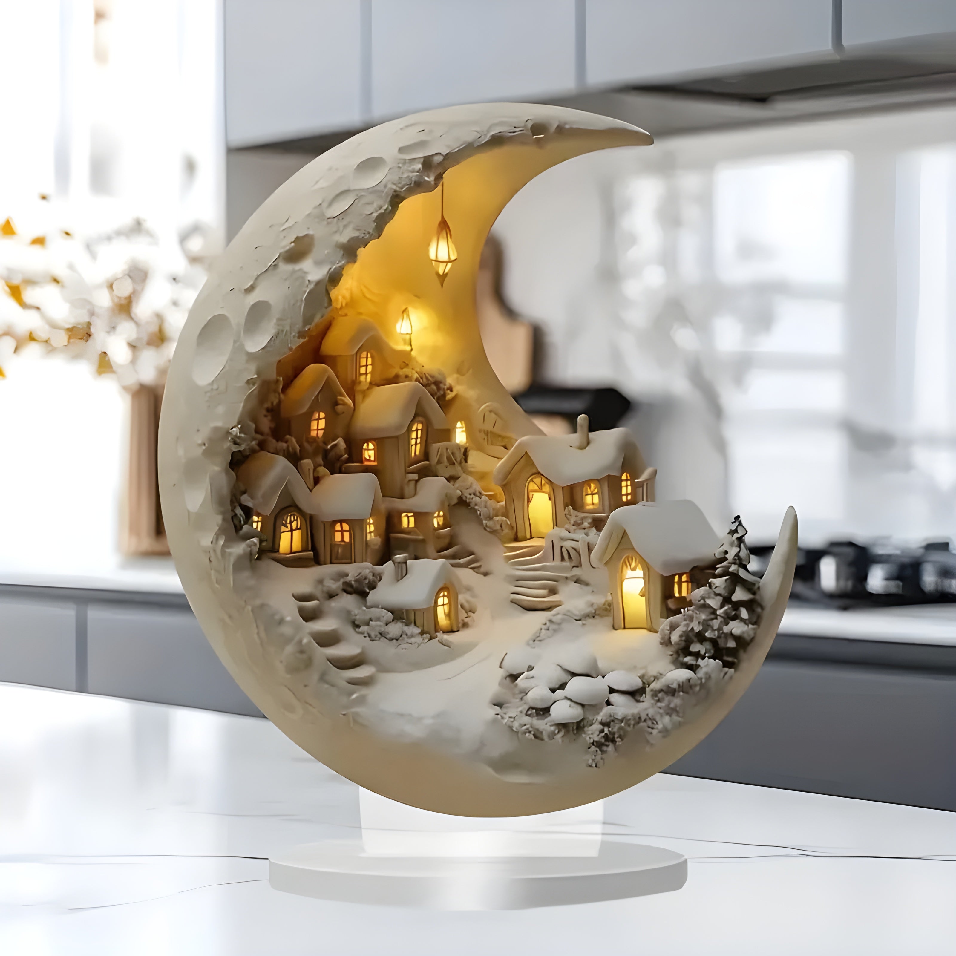 MoonlitHaven - Illuminated Moon Town for Elegant Decor