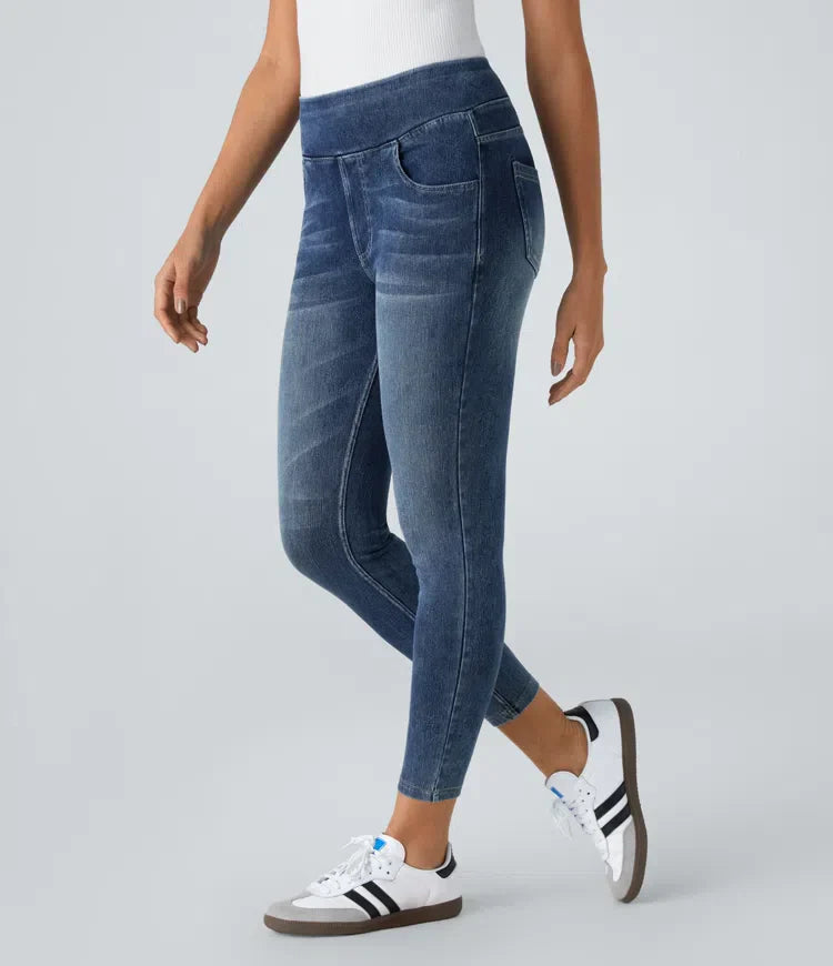 MagicFlex | High-waisted stretch denim casual leggings with back pocket