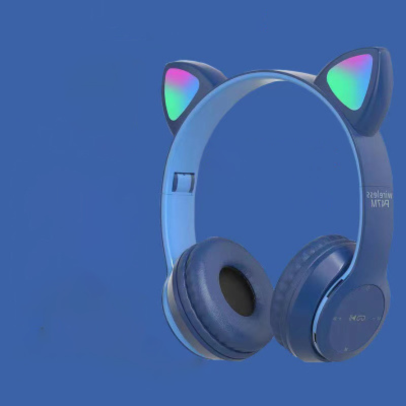 Wireless LED Cat Ear Headphones with Bluetooth and Built-in Microphone Control