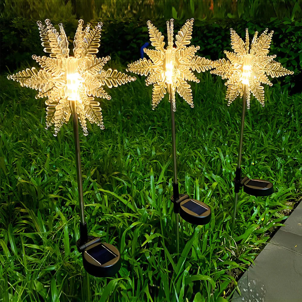 FrostyGlow - Waterproof LED Solar-Powered Snowflake Decoration Lights for Lawn