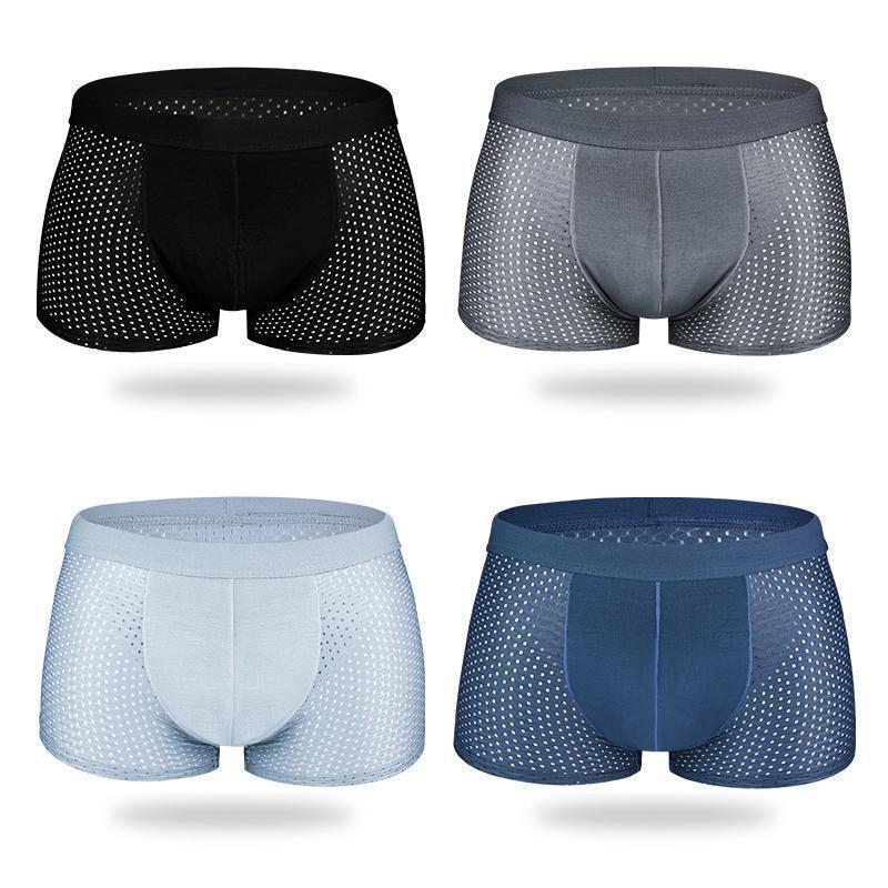 Breathable Ice Silk Underwear for Men Honeycomb Ventilation Design