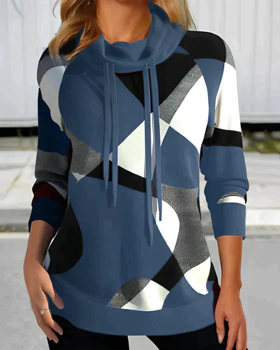 Alma - Elegant hoodie with high collar