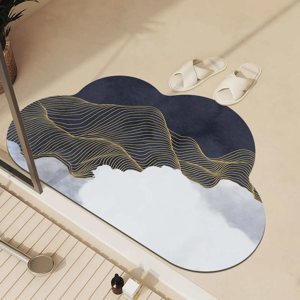CloudWave - Abstract Wavy Lines Decorative Doormat