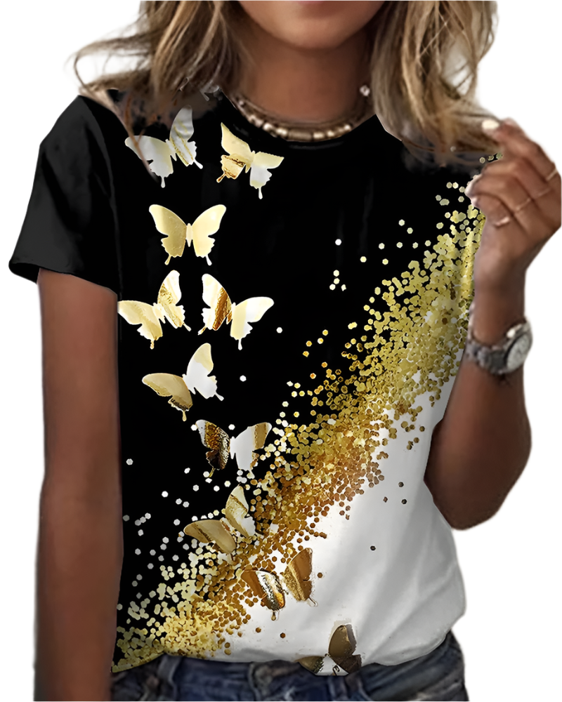 Alma Elegant Women's Top with Round Neck and Soft Cut