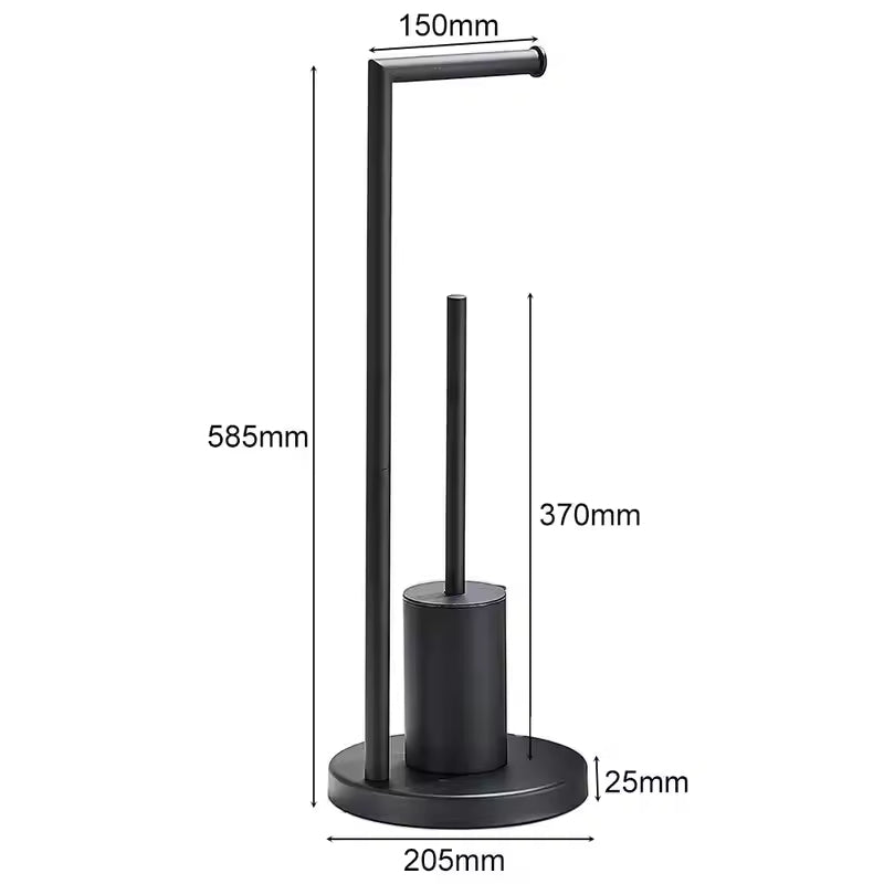 CleanStand Freestanding Toilet Paper Holder with Brush