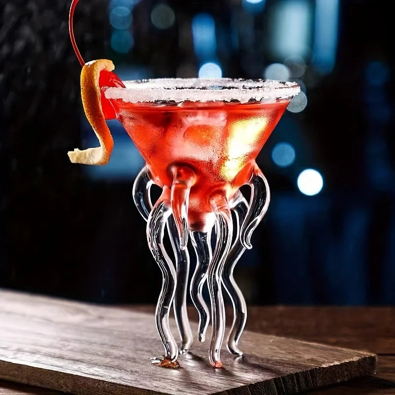 Unique octopus-inspired cocktail glass