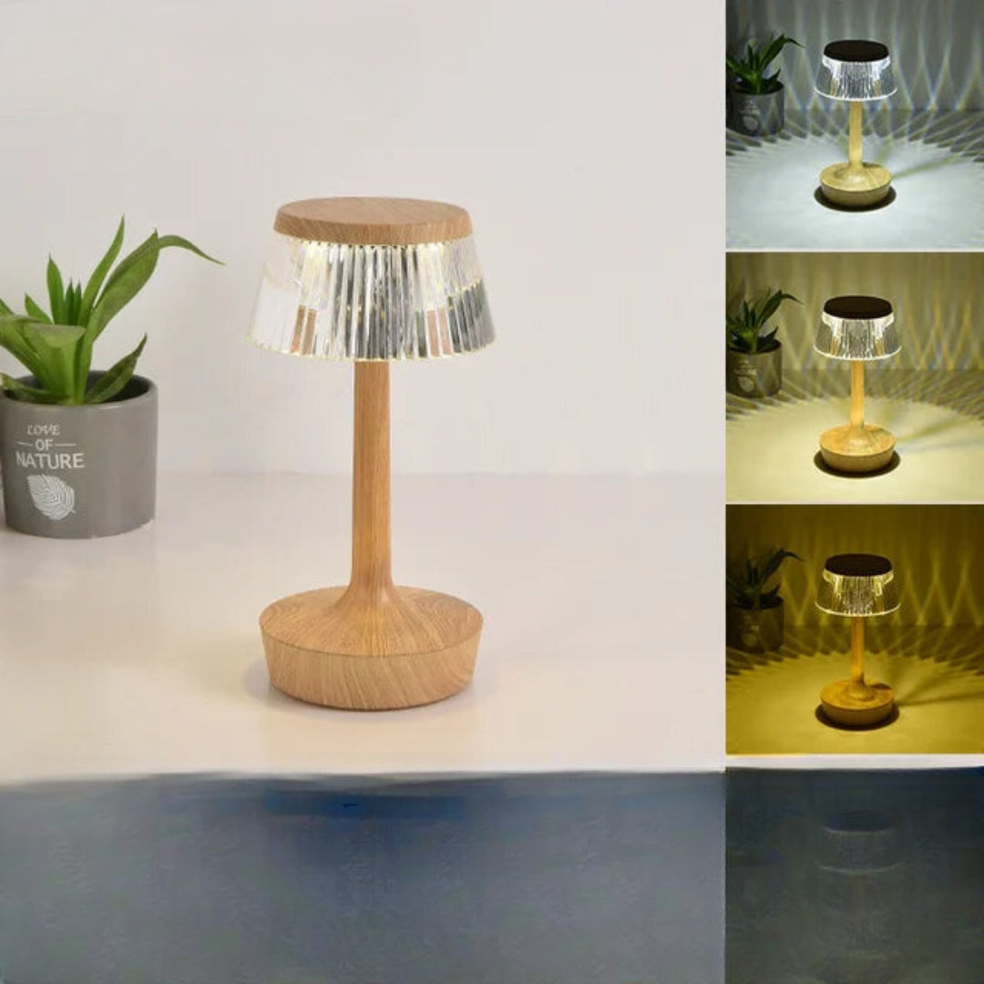 Rechargeable crystal table lamp