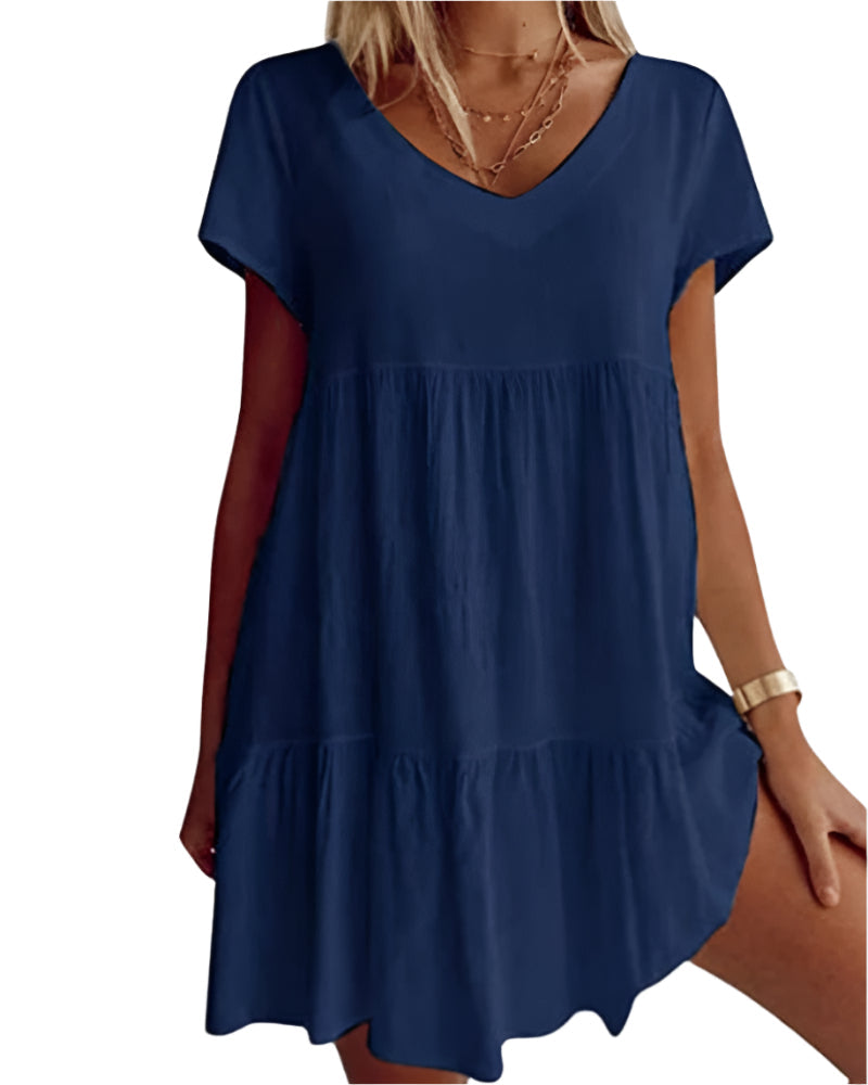 Hanna - Mini Dress with Ruffles and Short Sleeves