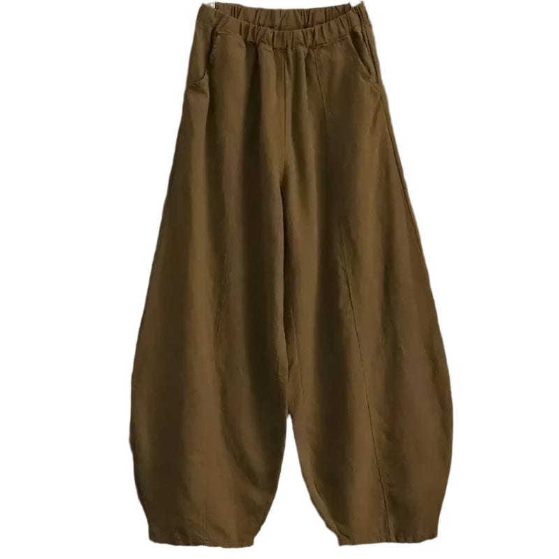Lina Relaxed Wide-Leg Trousers with Pockets
