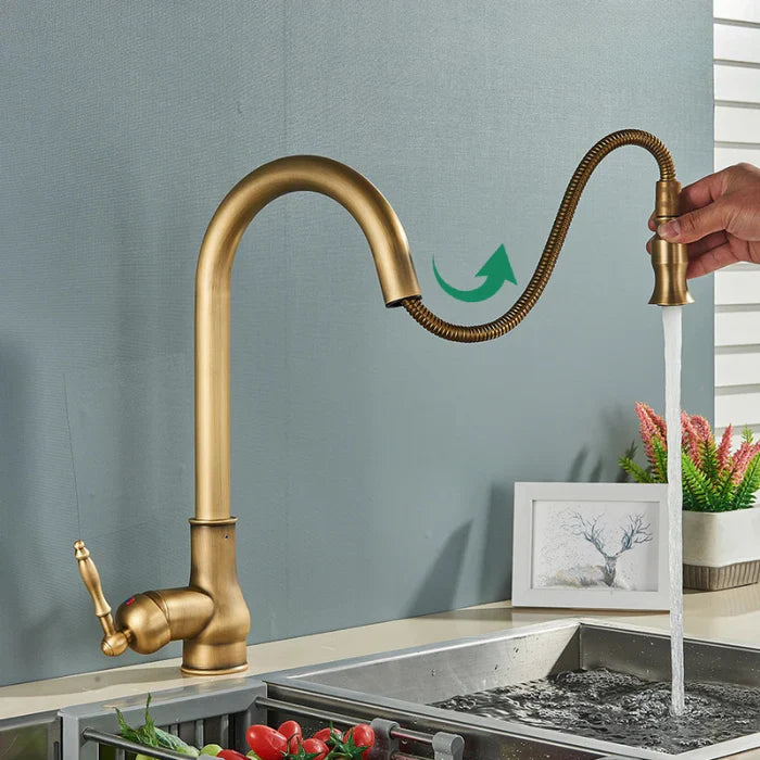 Kitchen Faucet in Antique Brass