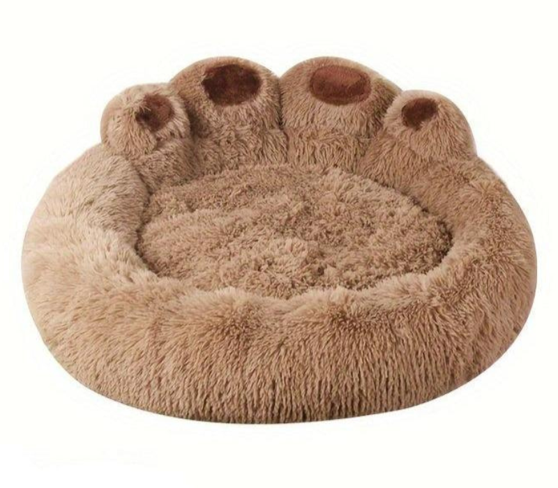 CozyPaw Washable Pet Bed with Paw-Shaped Design
