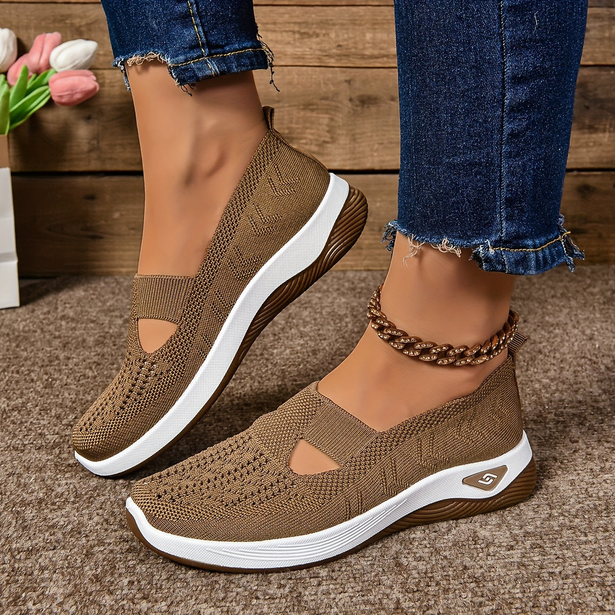 Woven Orthopedic Soft Sole Shoes