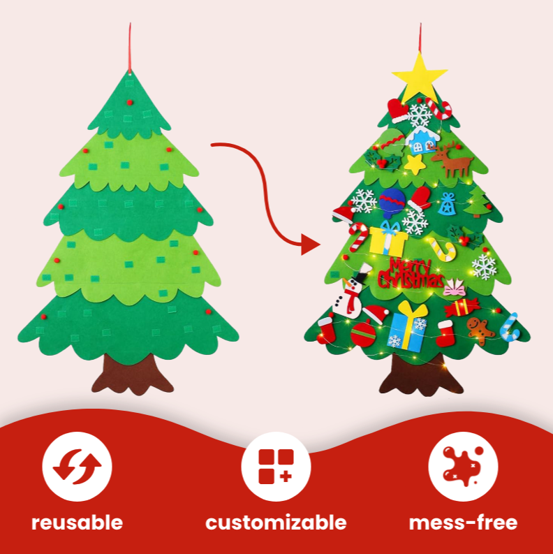 Felt Christmas Tree with Decorative Pieces