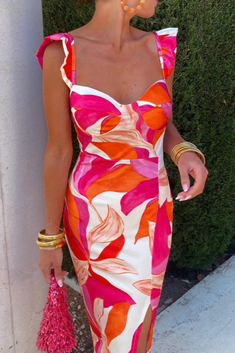 Daring Floral Dress for the Evening – Elegant and Trendy Dress for Celebrations