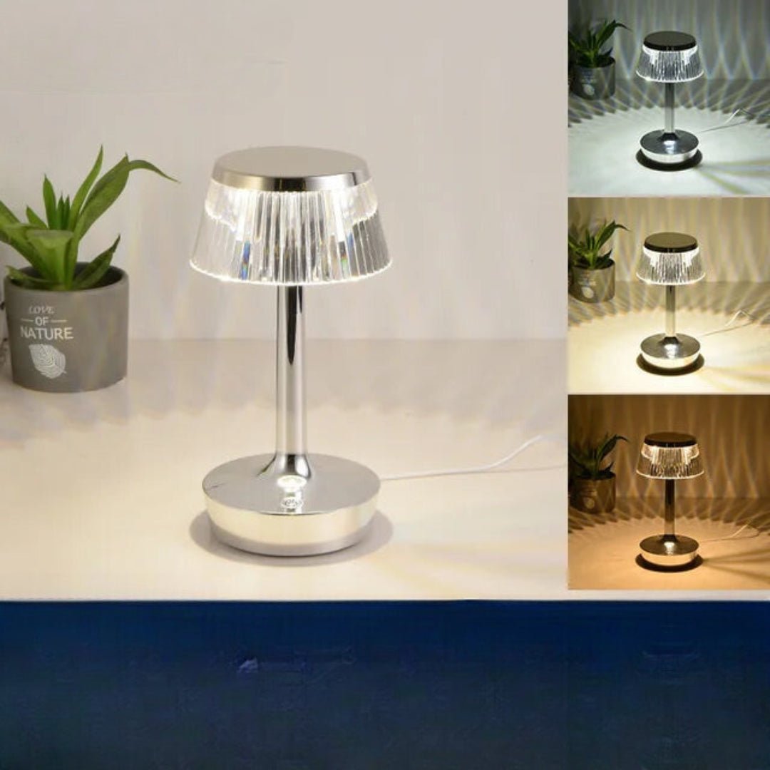 Rechargeable crystal table lamp