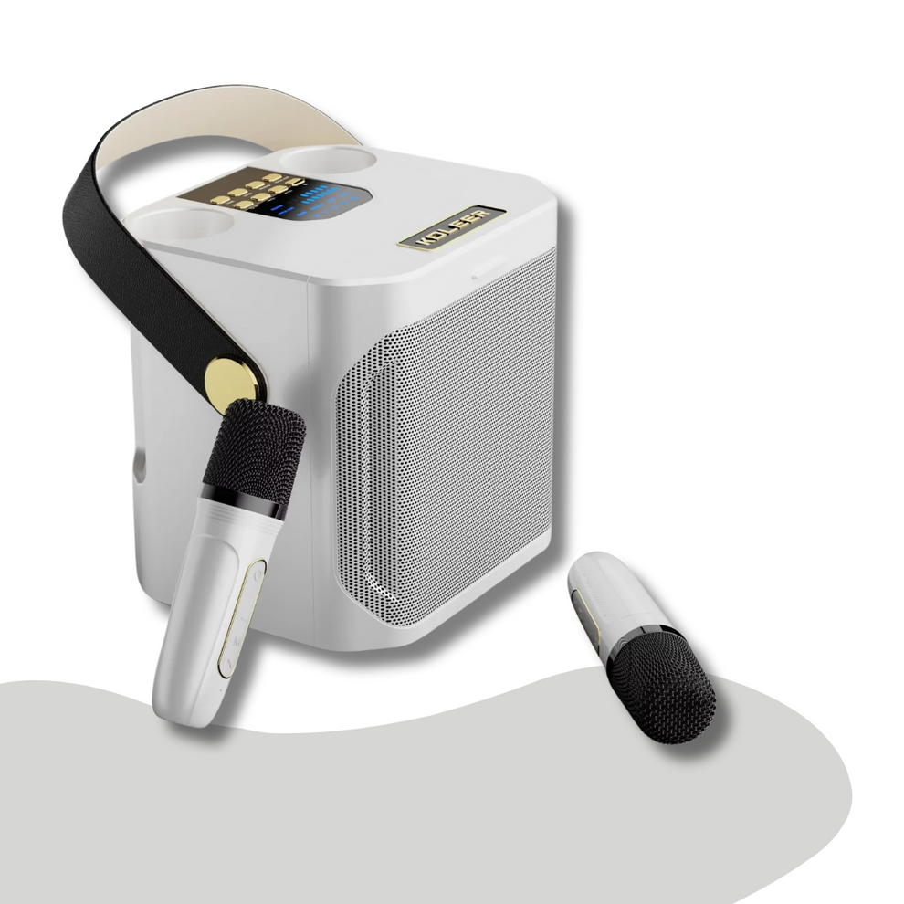 SingGo - Portable Karaoke Speaker with Dual Microphones and Phone Holder