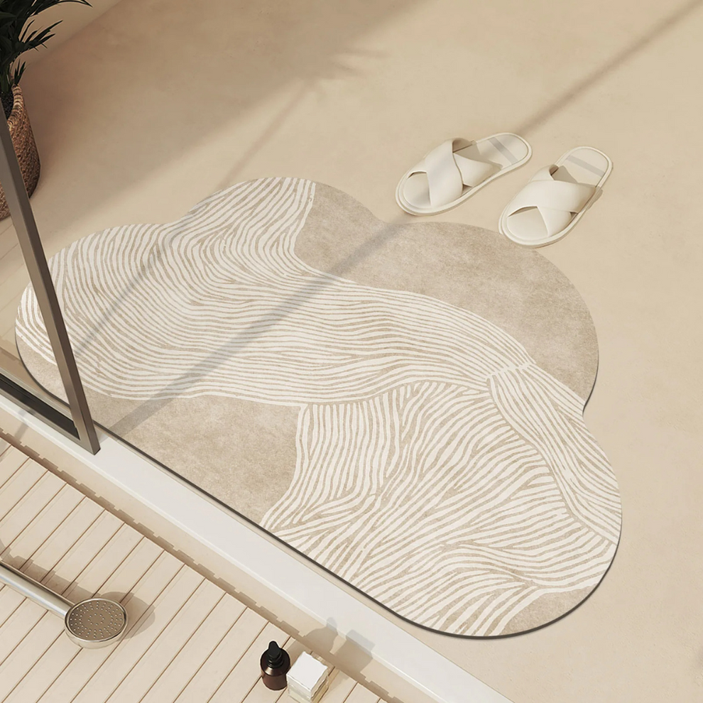 CloudWave - Abstract Wavy Lines Decorative Doormat