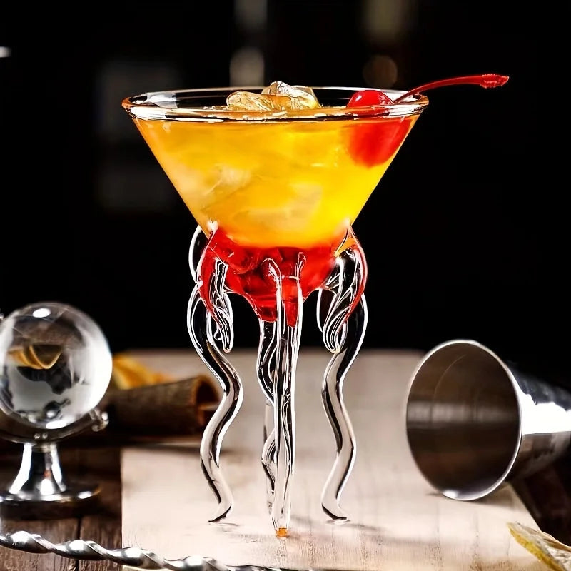 Unique octopus-inspired cocktail glass