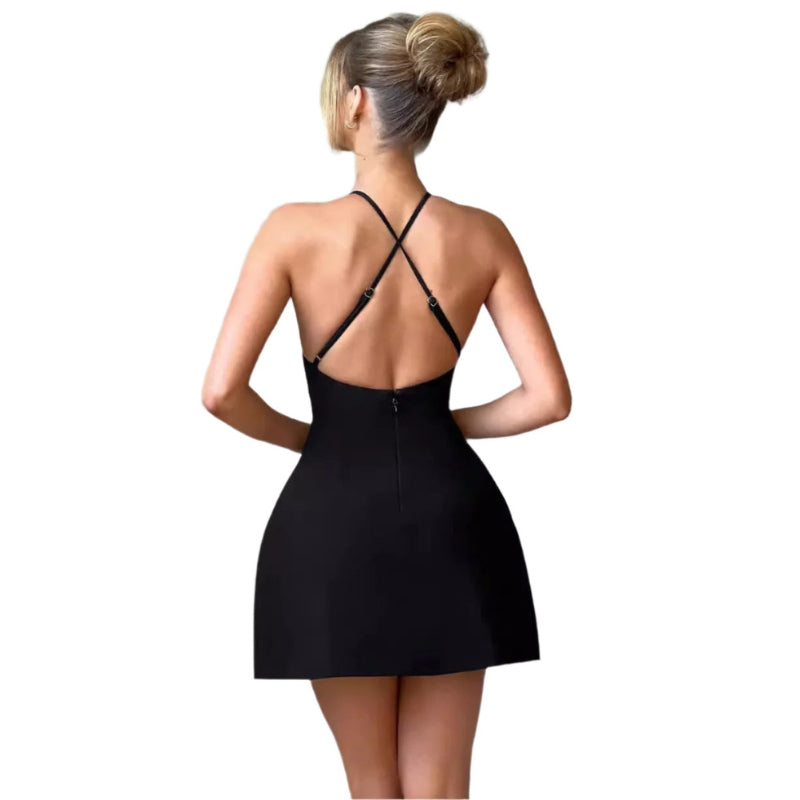 Zarella Adjustable Halter Neck Mini Dress