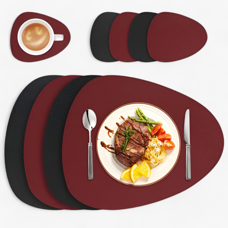 Elegant Bordluna Double-Sided Table Mats & Coaster Set