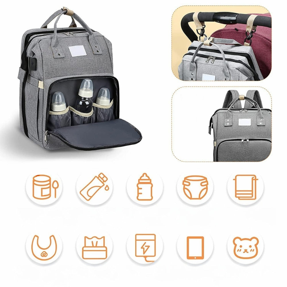 ParentPal - 3-in-1 Diaper Bag with Integrated Cradle and Bottle Holder