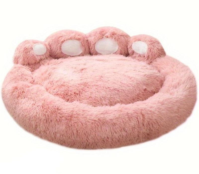 CozyPaw Washable Pet Bed with Paw-Shaped Design