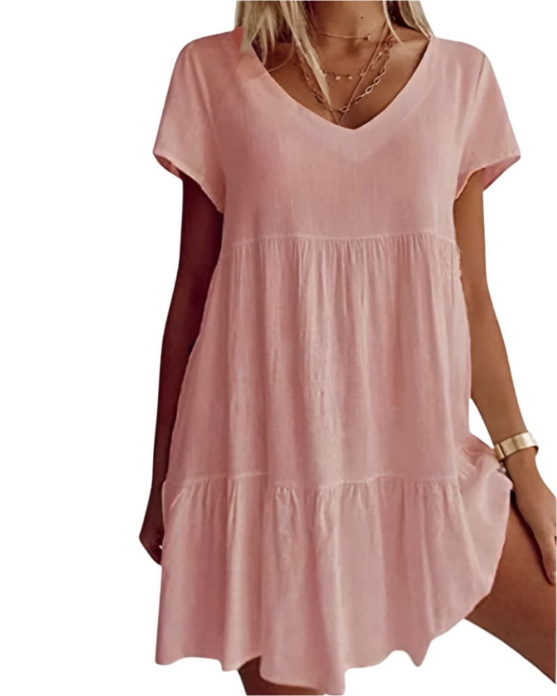 Hanna - Mini Dress with Ruffles and Short Sleeves