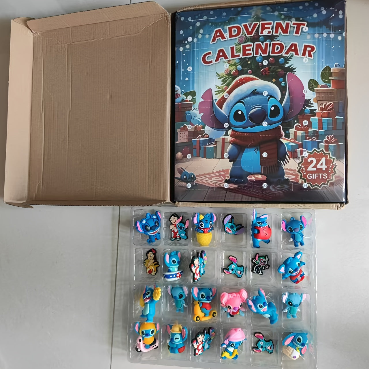 Stitch Advent Calendar Play Set | 24-Piece Interactive Holiday Surprise