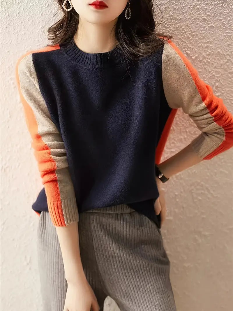 Lotte - Comfortable long-sleeved sweater with round neck