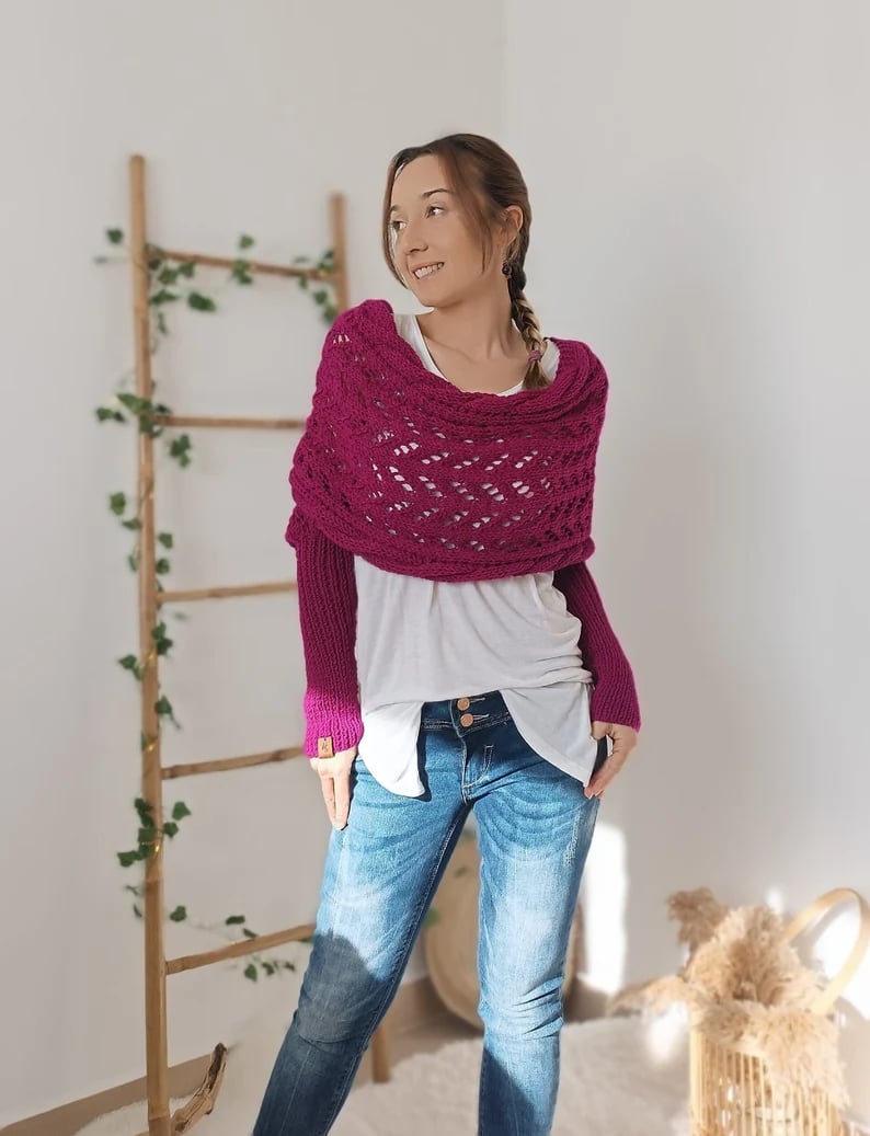 Emilia | Knitted Shawl for Women – Elegant Shoulder Wrap