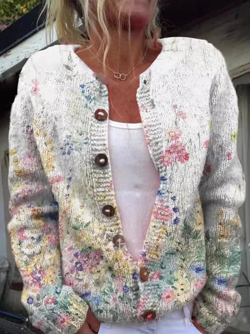 Ave - Long-sleeved floral cardigan