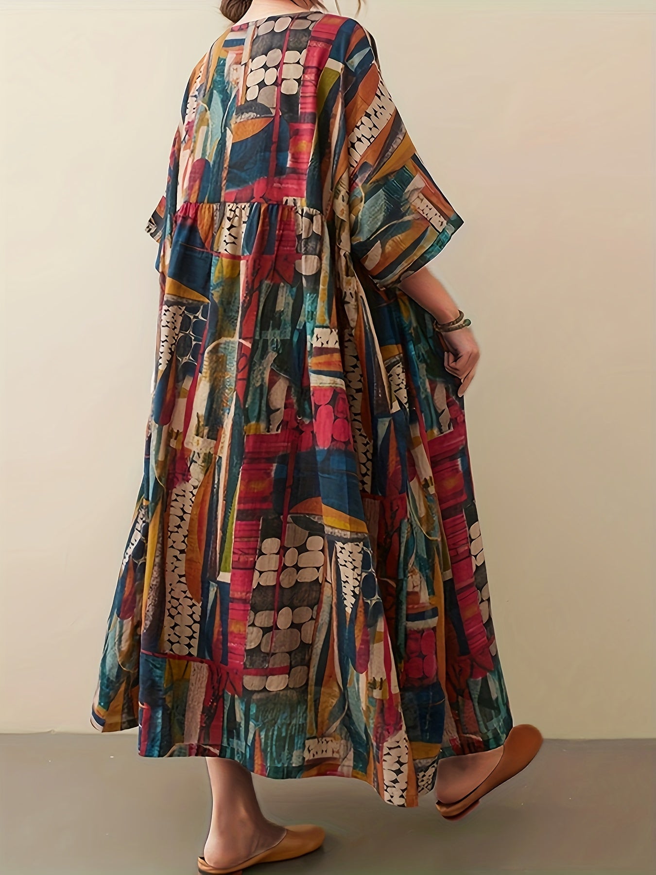 Vintage All Over Printed  Flowing Women’s Dress