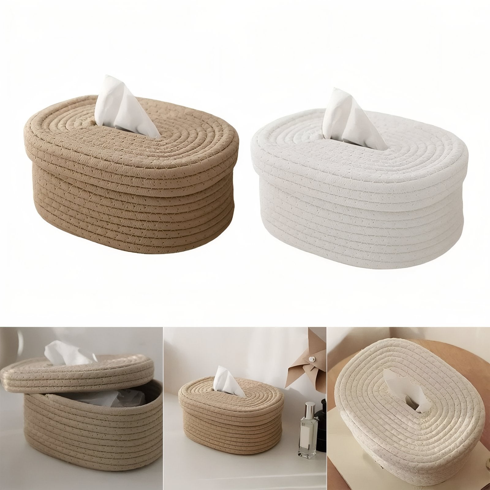 TissuElegance - Oval Cushion Cover Made of Tissue with Stylish Design