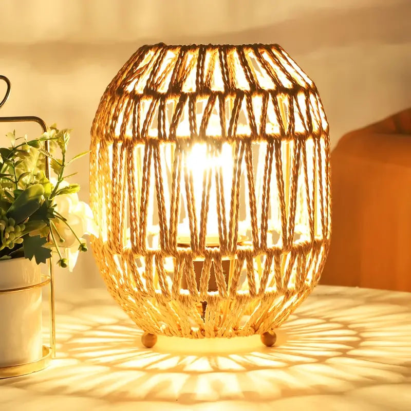 Boho Rattan Lamp