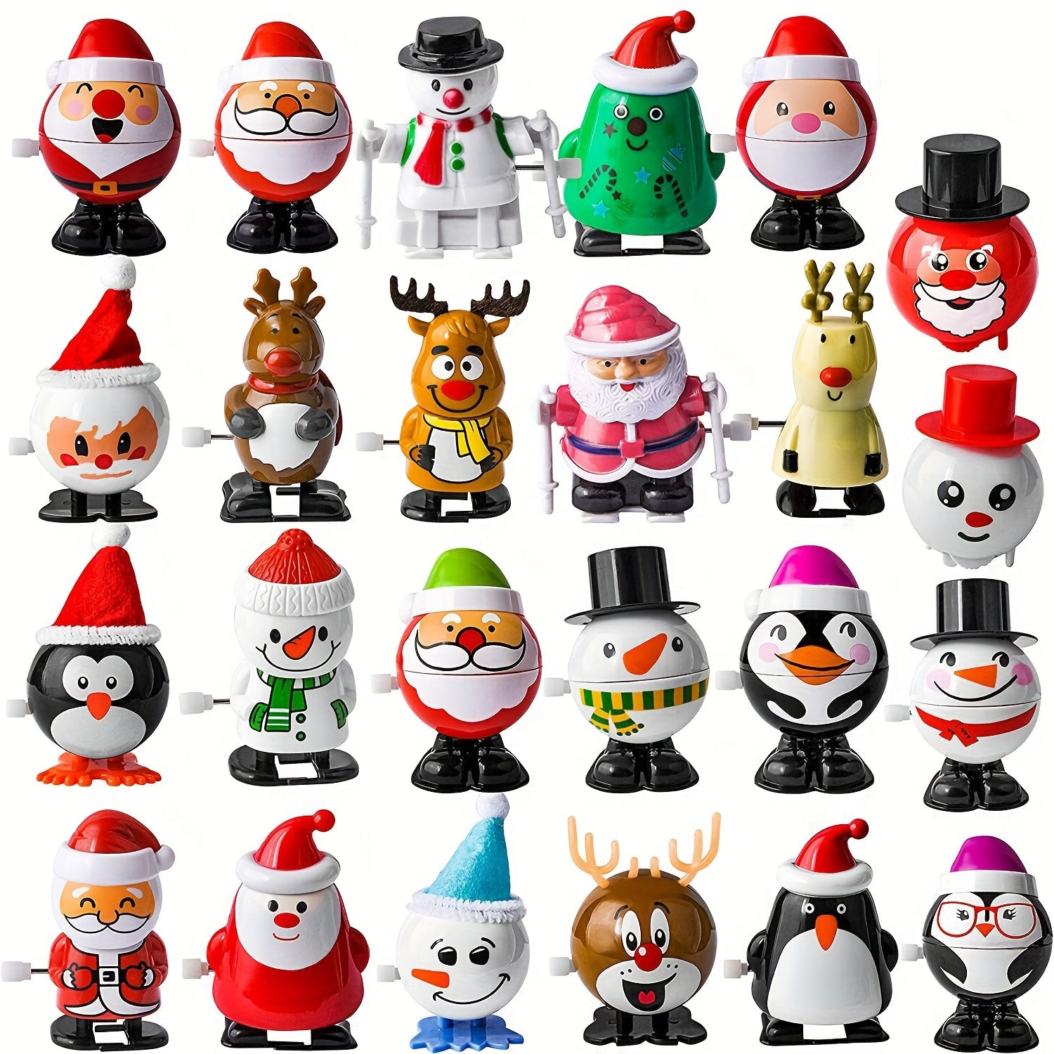 5pcs Mini Wind-Up Christmas Toys