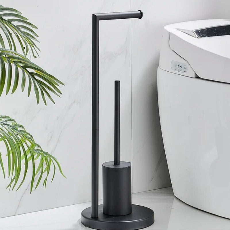 CleanStand Freestanding Toilet Paper Holder with Brush