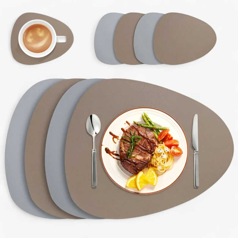 Elegant Bordluna Double-Sided Table Mats & Coaster Set