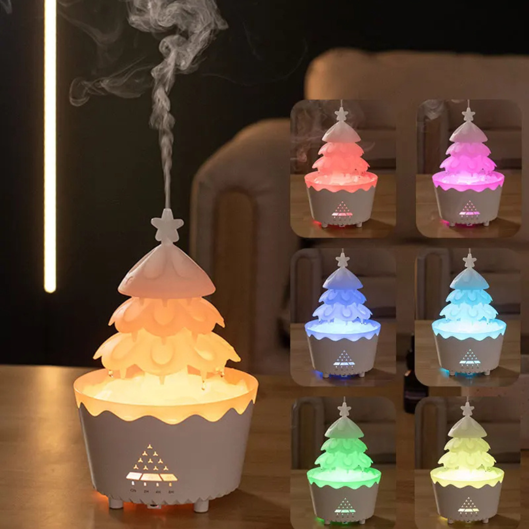 EverGlow - Festive Wooden Aromatherapy LED Lamp with Remote Control
