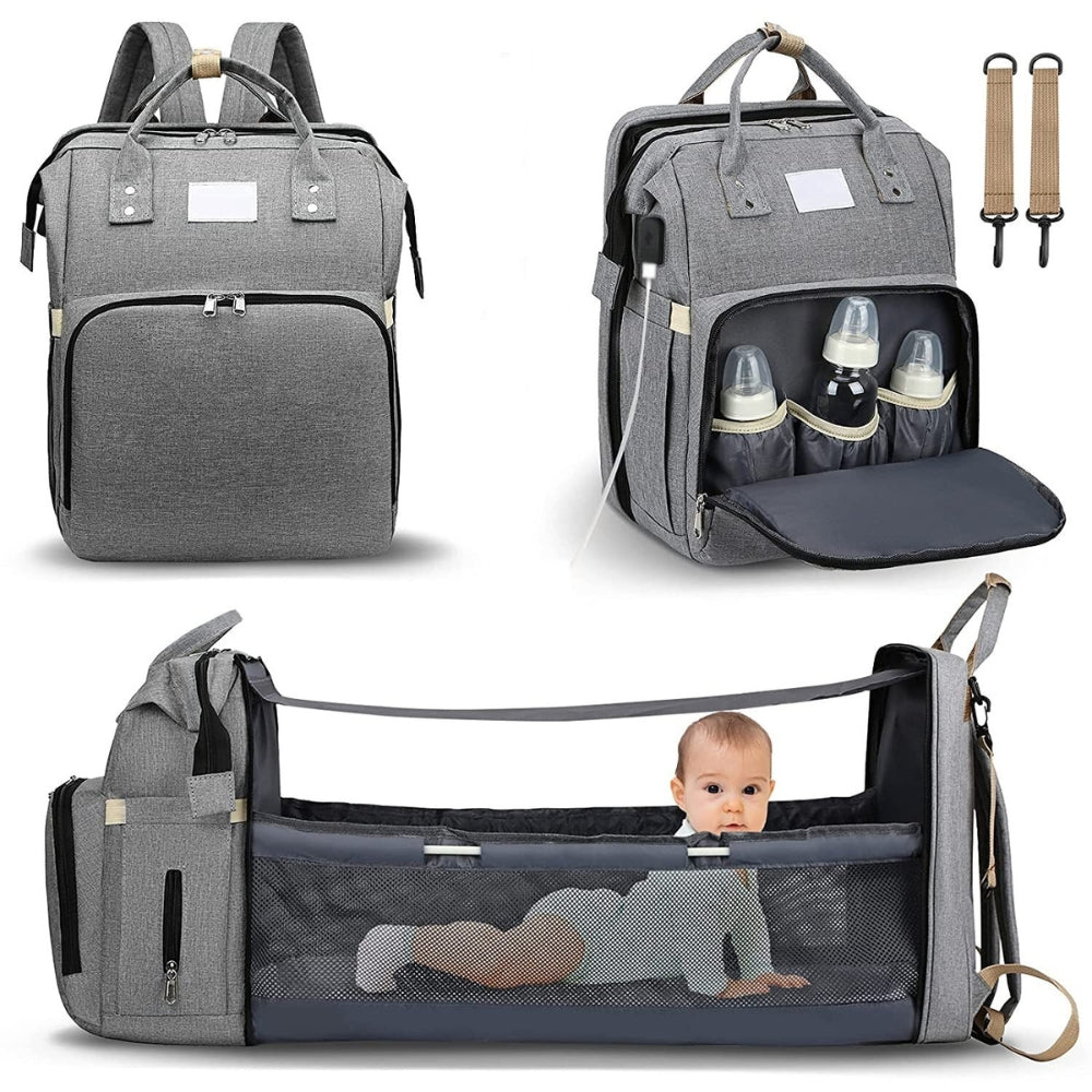ParentPal - 3-in-1 Diaper Bag with Integrated Cradle and Bottle Holder