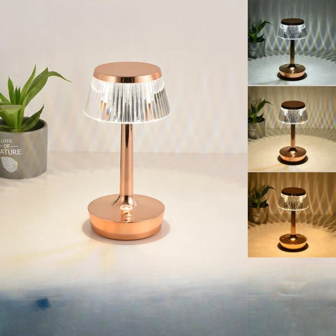 Rechargeable crystal table lamp