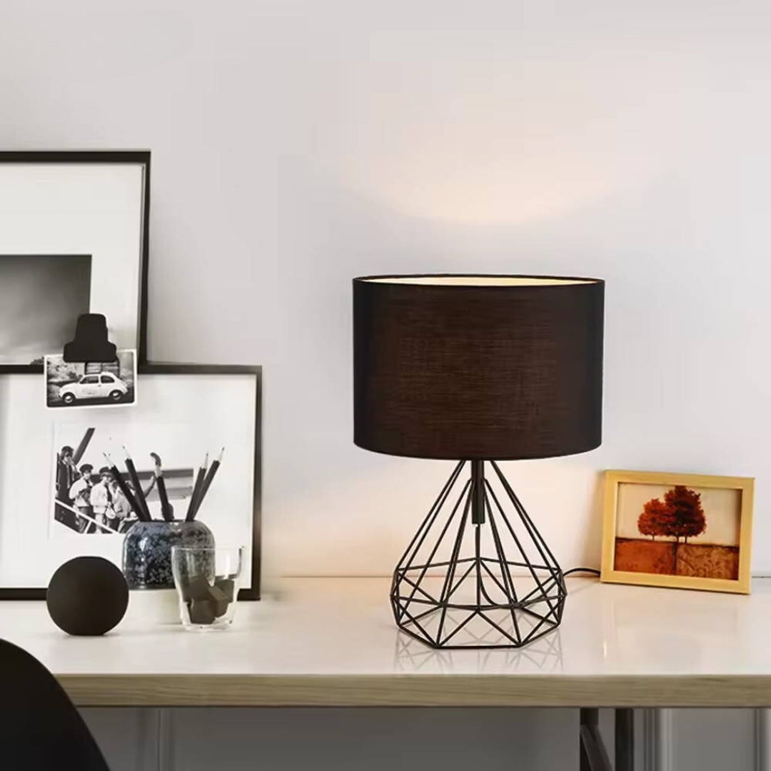 Modern geometric wire table lamp