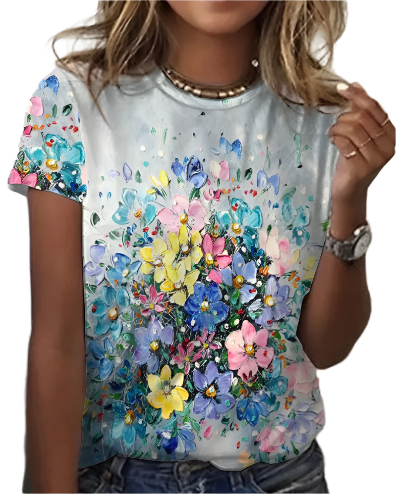 Alma Elegant Women's Top with Round Neck and Soft Cut