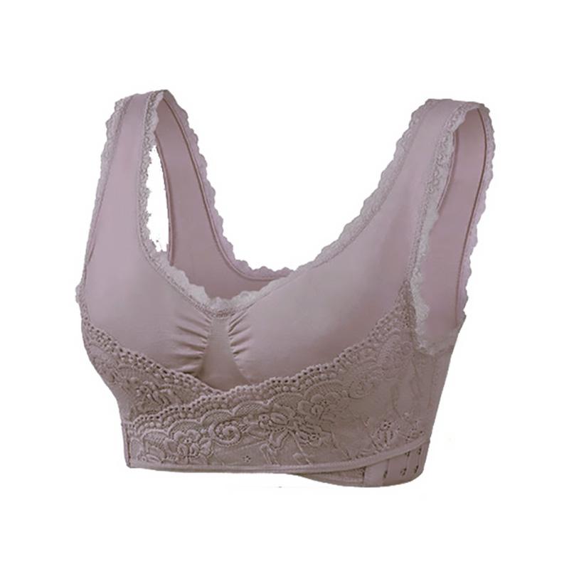 Jenna Wireless Front Cross-Strap Lace Lift Bra