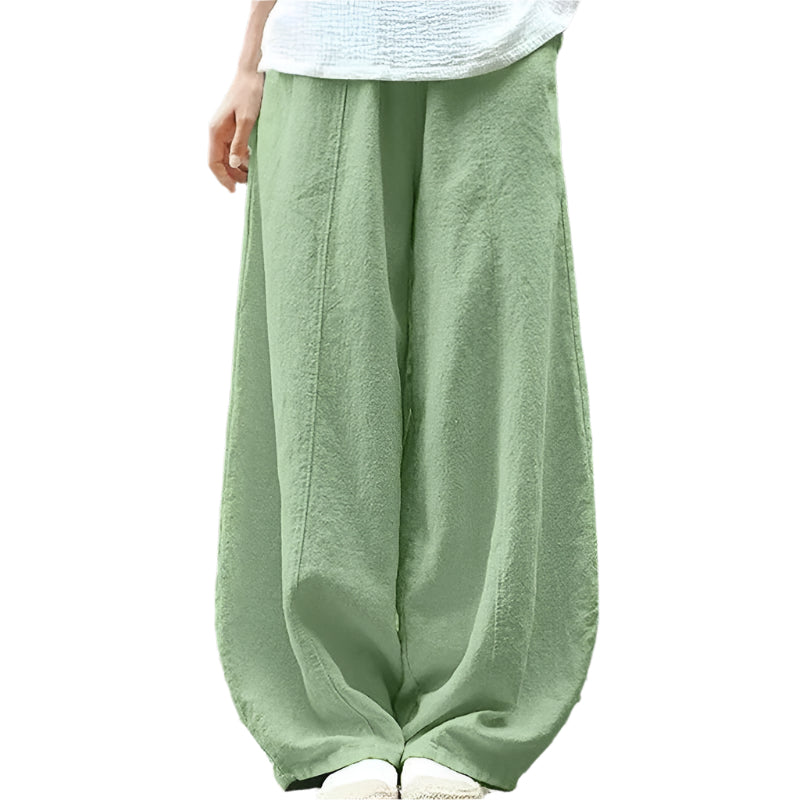 Lina Relaxed Wide-Leg Trousers with Pockets