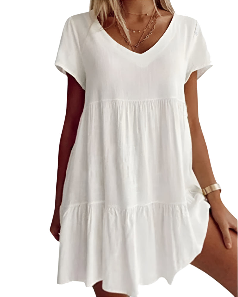 Hanna - Mini Dress with Ruffles and Short Sleeves