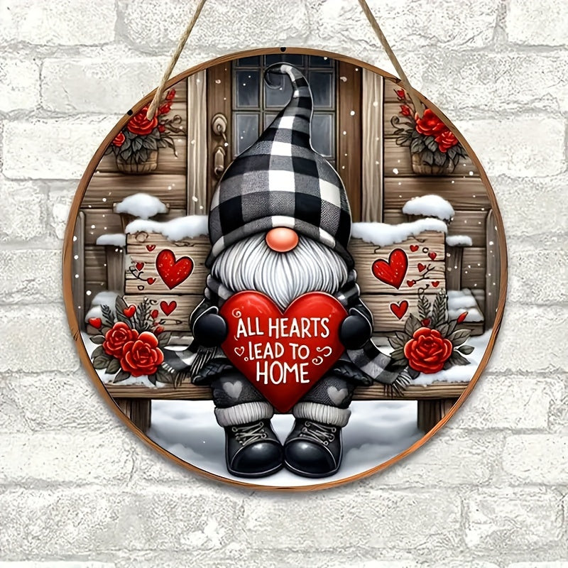 Christmas Gnome Wooden Door Sign Wall Hanging Decor