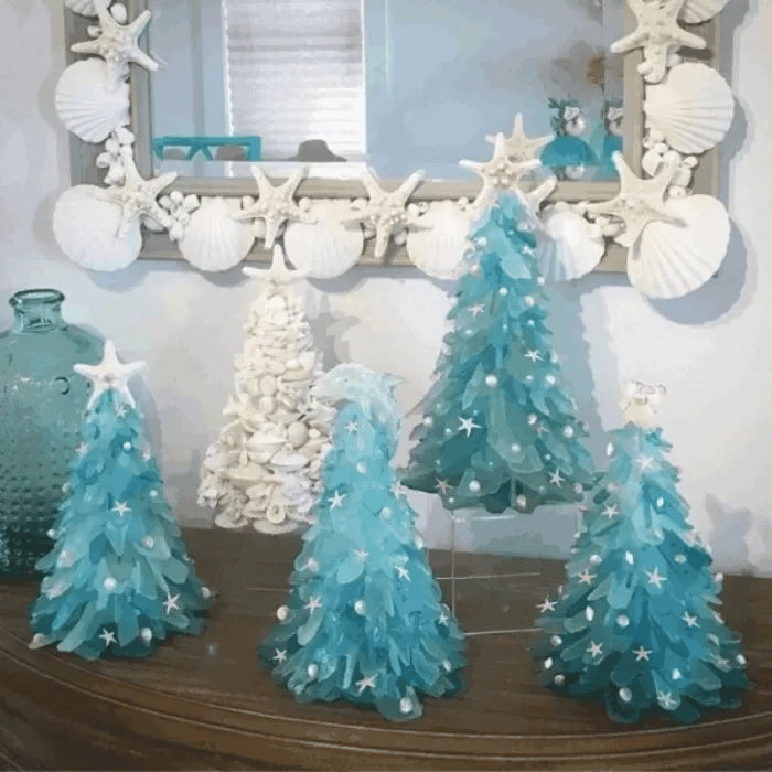 Seaside Serenity: Unique Handcrafted Glass Christmas Tree